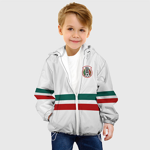 Детская куртка Сборная Мексики: Гостевая ЧМ-2018 / 3D-Белый – фото 4