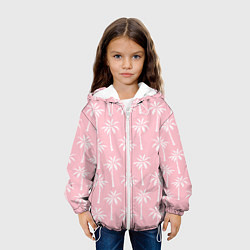 Куртка с капюшоном детская Розовые тропики, цвет: 3D-белый — фото 2
