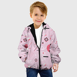 Куртка с капюшоном детская Минималистичная геометрия, цвет: 3D-черный — фото 2