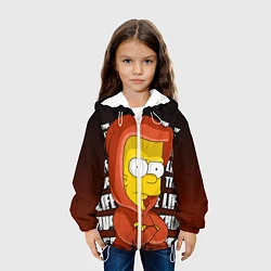 Куртка с капюшоном детская Bart: Thug Life, цвет: 3D-белый — фото 2
