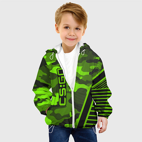 Детская куртка CS:GO Light Green Camo / 3D-Белый – фото 4