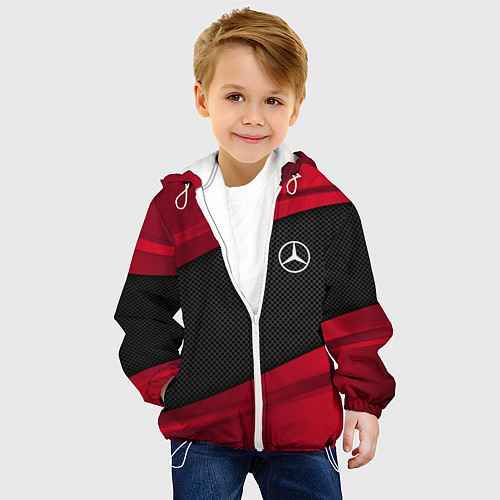 Детская куртка Mercedes Benz: Red Sport / 3D-Белый – фото 4