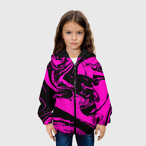 Детская куртка Черно-розовый акрил / 3D-Черный – фото 3