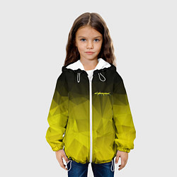 Куртка с капюшоном детская Cyberpunk 2077: Yellow Poly, цвет: 3D-белый — фото 2