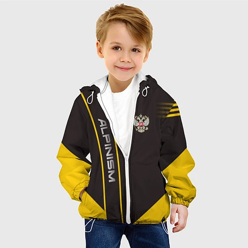 Детская куртка Alpinism: Yellow Russia / 3D-Белый – фото 4