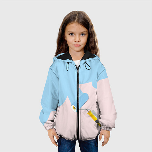 Детская куртка Голубая заливка / 3D-Черный – фото 3
