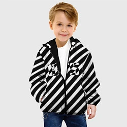 Куртка с капюшоном детская BTS: B&W Stripes, цвет: 3D-черный — фото 2