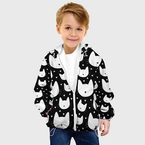 Детская куртка Love Cats Pattern / 3D-Белый – фото 4