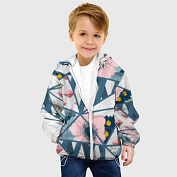 Куртка с капюшоном детская Нежная геометрия, цвет: 3D-белый — фото 2