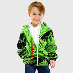 Куртка с капюшоном детская Cyberpunk 2077: Green Breaks, цвет: 3D-белый — фото 2