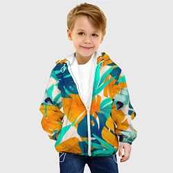 Куртка с капюшоном детская Лазурные тропики, цвет: 3D-белый — фото 2