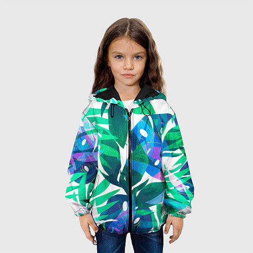 Детская куртка Зеленые тропики / 3D-Черный – фото 3