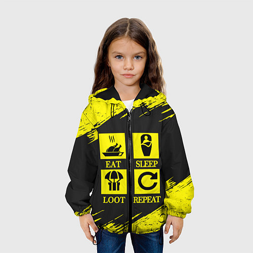 Детская куртка PUBG: Eat, Sleep, Loot, Repeat / 3D-Черный – фото 3