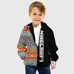 Куртка с капюшоном детская Minecraft Blocks, цвет: 3D-черный — фото 2