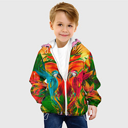 Куртка с капюшоном детская Яркие тропики, цвет: 3D-белый — фото 2