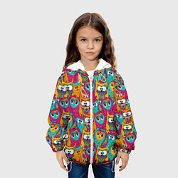 Куртка с капюшоном детская Совы разноцветные, цвет: 3D-белый — фото 2