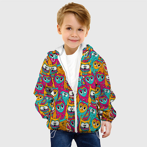 Детская куртка Совы разноцветные / 3D-Белый – фото 4