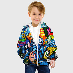 Куртка с капюшоном детская Graffiti Exclusive, цвет: 3D-белый — фото 2
