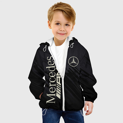 Детская куртка Mercedes AMG: Black Edition / 3D-Белый – фото 4