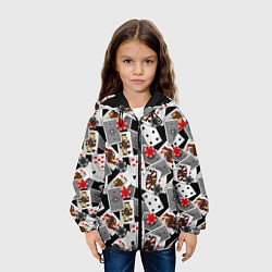 Куртка с капюшоном детская Игральные карты и фишки, цвет: 3D-черный — фото 2