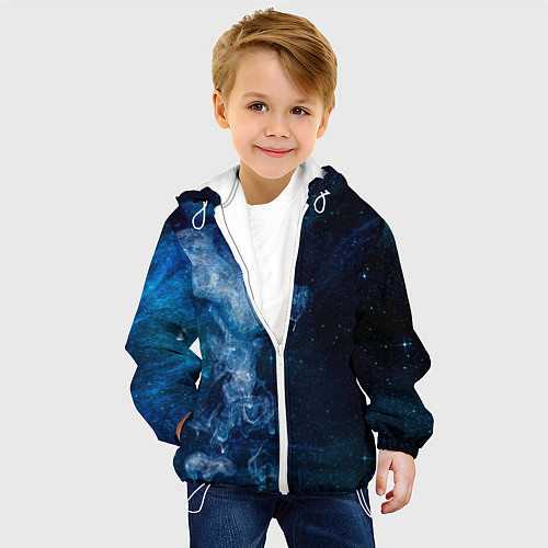 Детская куртка Синий космос / 3D-Белый – фото 4