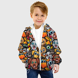 Куртка с капюшоном детская Веселые собаки, цвет: 3D-белый — фото 2