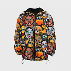 Куртка с капюшоном детская Веселые собаки, цвет: 3D-черный