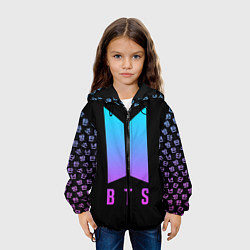 Куртка с капюшоном детская BTS: Neon Night, цвет: 3D-черный — фото 2