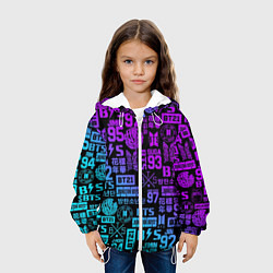 Куртка с капюшоном детская BTS Logos, цвет: 3D-белый — фото 2
