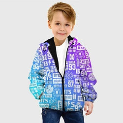 Куртка с капюшоном детская BTS Logos, цвет: 3D-черный — фото 2