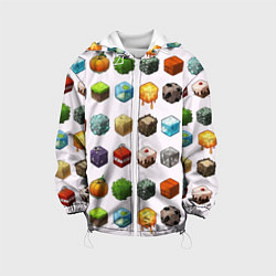Куртка с капюшоном детская Minecraft Cubes, цвет: 3D-белый