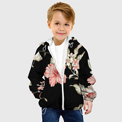 Куртка с капюшоном детская Красивые Цветочки, цвет: 3D-белый — фото 2