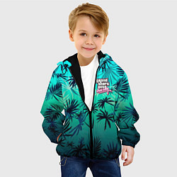 Куртка с капюшоном детская GTA пальмы, цвет: 3D-черный — фото 2