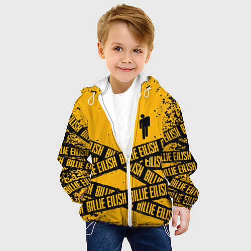 Детская куртка BILLIE EILISH: Yellow Tape / 3D-Белый – фото 4