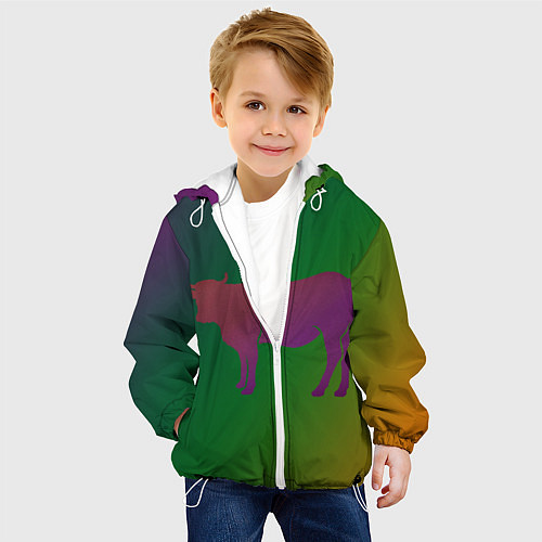 Детская куртка Короватрехцветный градиент / 3D-Белый – фото 4