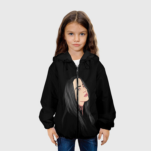 Детская куртка Billie Eilish: Black Style / 3D-Черный – фото 3