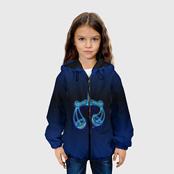 Куртка с капюшоном детская Знаки Зодиака Весы, цвет: 3D-черный — фото 2