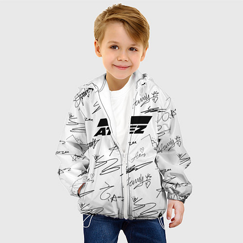 Детская куртка ATEEZ АВТОГРАФЫ / 3D-Белый – фото 4