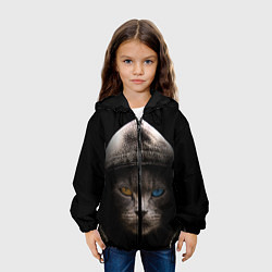 Куртка с капюшоном детская Уличный кот, цвет: 3D-черный — фото 2