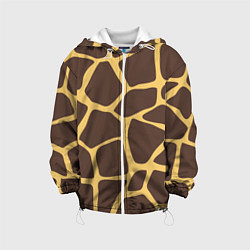 Куртка с капюшоном детская Окрас жирафа, цвет: 3D-белый