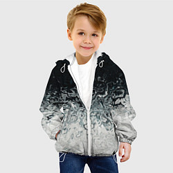 Куртка с капюшоном детская Вода абстракция, цвет: 3D-белый — фото 2
