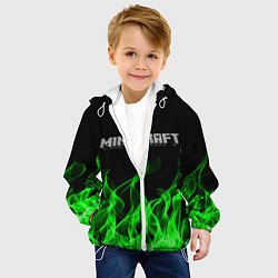 Куртка с капюшоном детская MINECRAFT FIRE, цвет: 3D-белый — фото 2