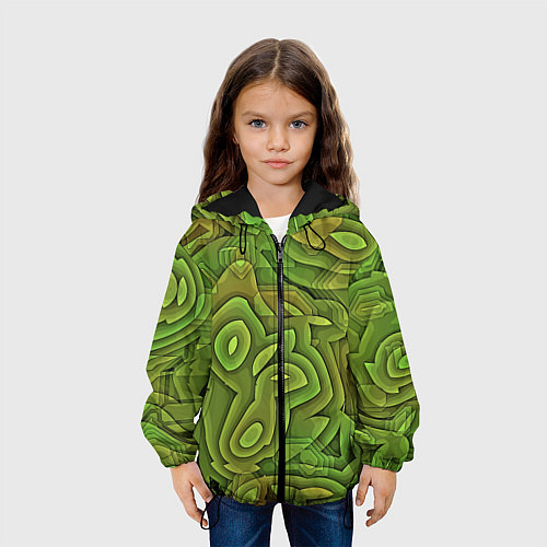 Детская куртка Необычный камуфляж / 3D-Черный – фото 3