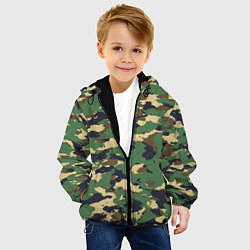 Куртка с капюшоном детская Камуфляж: лесной, цвет: 3D-черный — фото 2