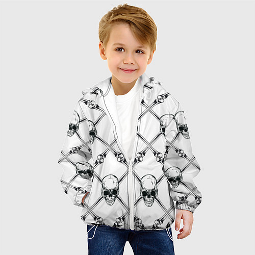 Детская куртка Череп и кости / 3D-Белый – фото 4
