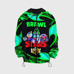 Куртка с капюшоном детская BRAWL STARS Пламя, цвет: 3D-черный