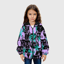 Куртка с капюшоном детская КИСЫ, цвет: 3D-черный — фото 2