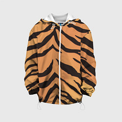Куртка с капюшоном детская Тигриный камуфляж, цвет: 3D-белый