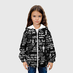 Куртка с капюшоном детская BILLIE EILISH BLACK, цвет: 3D-белый — фото 2