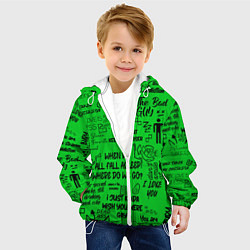 Куртка с капюшоном детская GREEN BILLIE EILISH, цвет: 3D-белый — фото 2
